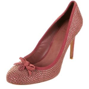 Tory Burch Suede Sparkly Pumps 11